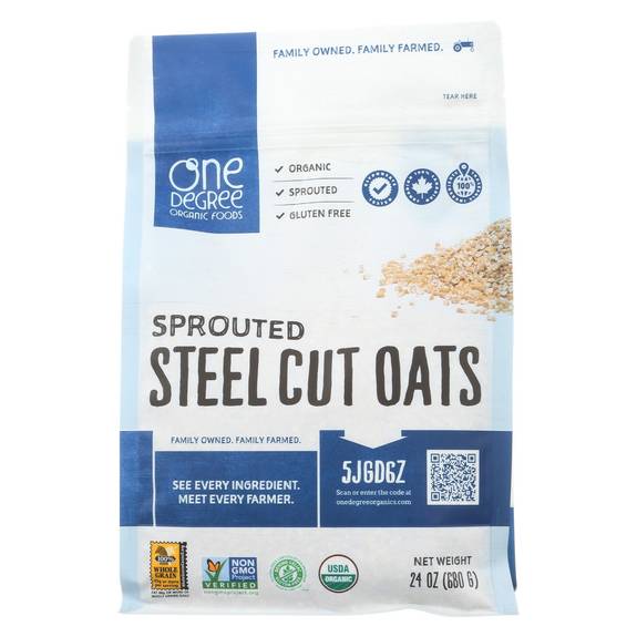 One Degree Organic Foods Organic Steel Cut Oats - Sprouted - Case Of 4 ...