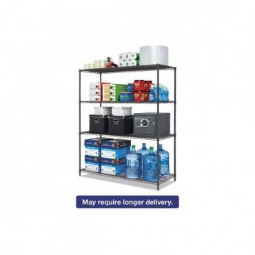 All-purpose Wire Shelving Starter Kit, 4-shelf, 60 X 24 X 72, Black Anthracite+