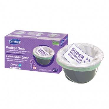 Carebag Oxo-biodegradable Commode Liner With Super Absorbent Pad Part No. 7831738 (20/box)
