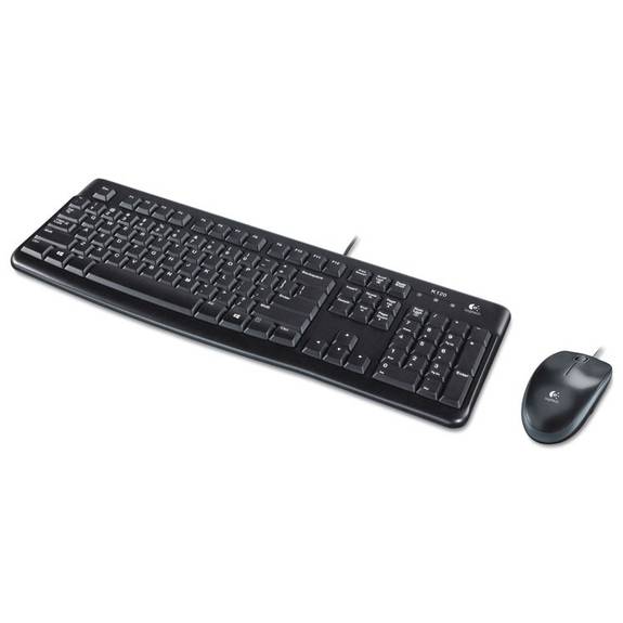 Logitech MK120 Portable Universal Wired Keyboard And Mouse Set For Home Office Computer Black