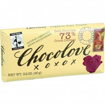 Chocolove Xoxox - Premium Chocolate Bar - Fair Trade Organic Dark Chocolate - 3.2 Oz Bars - Case Of 12