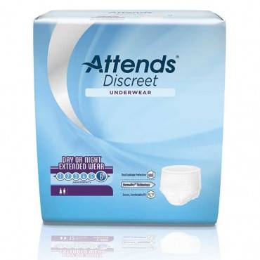 Attends® Discreet Day/Night Extended Wear Underwear, Medium 28" To 40" (Previously 34" To 44") (64/Case)